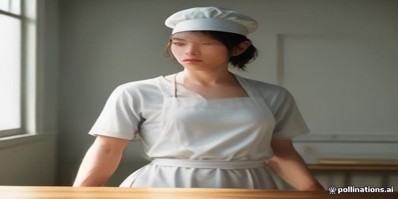 통기성 망사가 들어간 조리모와 앞치마
