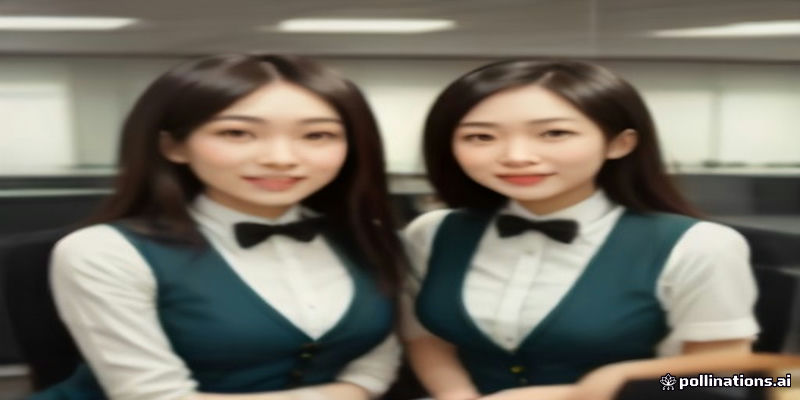 사무실에서 통일된 단체 패딩 조끼를 입고 회의하는 직원들