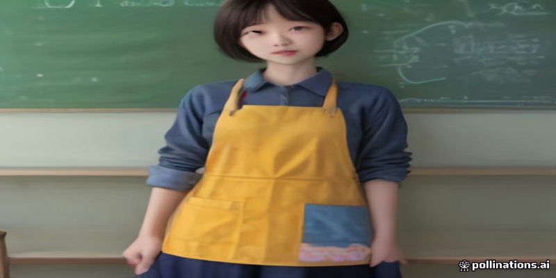 주머니가 많은 교사용 앞치마