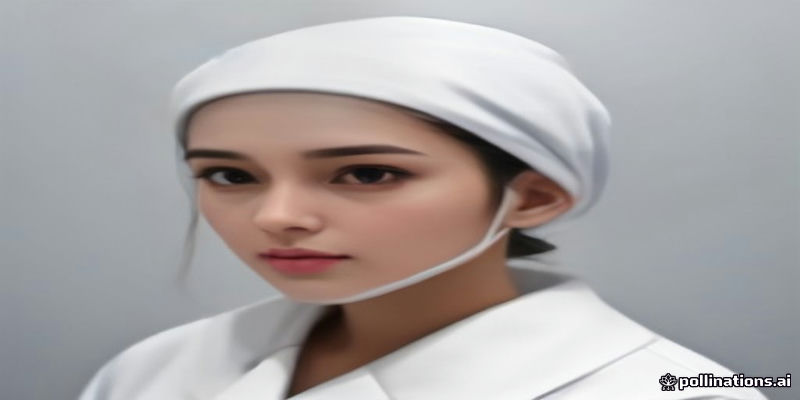흰 위생복 원단과 위생모